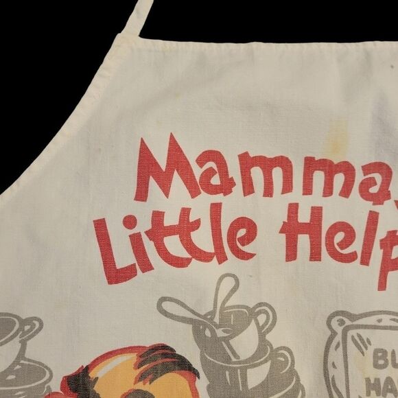 Vintage Mamma's Little Helper Kitchen Hostess Apron Kitchy Unique - Picture 4 of 10